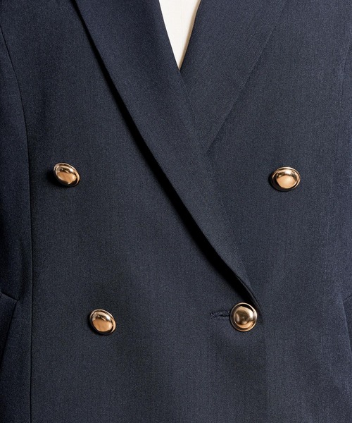 NOELA（ノエラ）の「ダブルブレストジャケット（テーラードジャケット・レディース・ネイビー/ベージュ・S/M）」の5枚目の写真