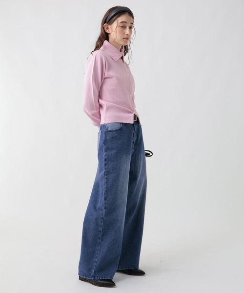 GEORGE'S(ジョージズ)の「リメイク風ワイドデニム(デニムパンツ・レディース・ベージュ/ブルー・SMALL/MEDIUM)」の11枚目の写真