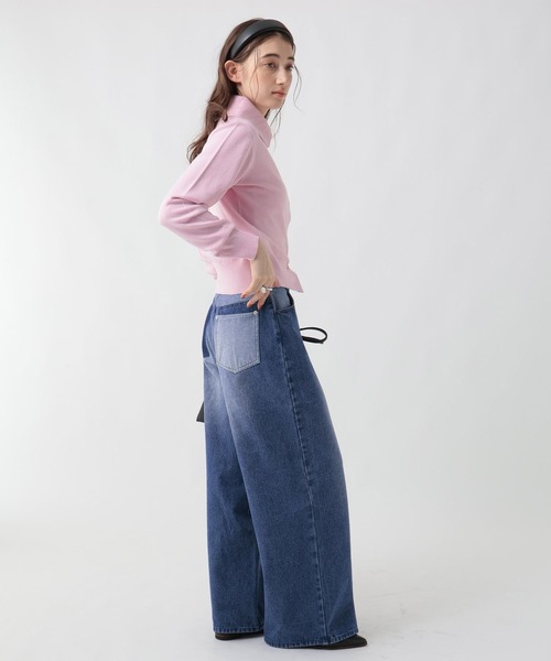 GEORGE'S(ジョージズ)の「リメイク風ワイドデニム(デニムパンツ・レディース・ベージュ/ブルー・SMALL/MEDIUM)」の12枚目の写真