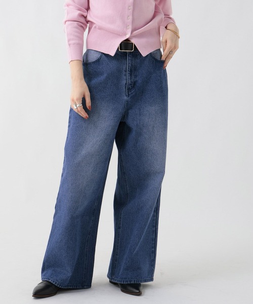 GEORGE'S(ジョージズ)の「リメイク風ワイドデニム(デニムパンツ・レディース・ベージュ/ブルー・SMALL/MEDIUM)」の14枚目の写真