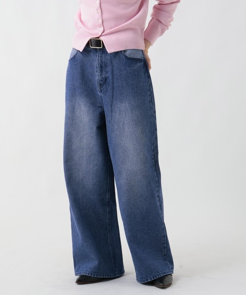 GEORGE'S(ジョージズ)の「リメイク風ワイドデニム(デニムパンツ・レディース・ベージュ/ブルー・SMALL/MEDIUM)」の17枚目の写真