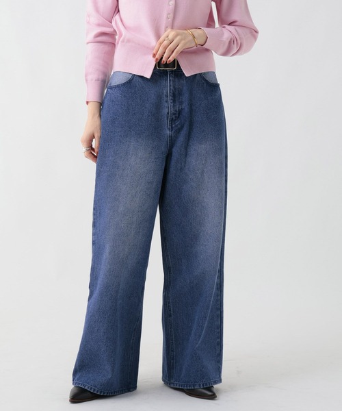 GEORGE'S(ジョージズ)の「リメイク風ワイドデニム(デニムパンツ・レディース・ベージュ/ブルー・SMALL/MEDIUM)」の18枚目の写真