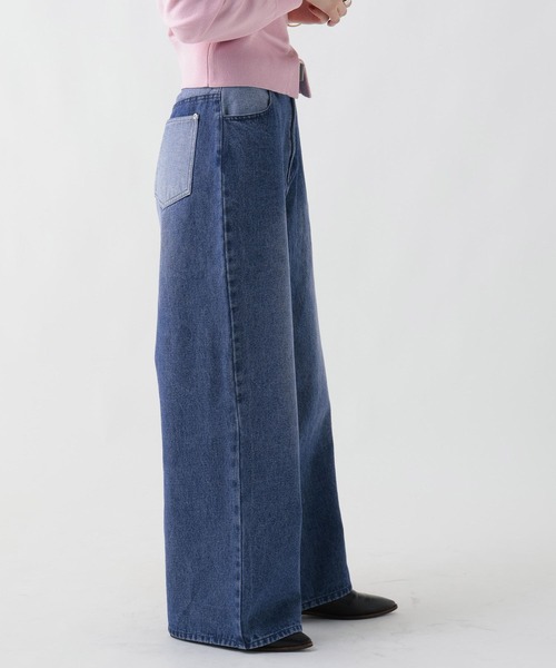 GEORGE'S(ジョージズ)の「リメイク風ワイドデニム(デニムパンツ・レディース・ベージュ/ブルー・SMALL/MEDIUM)」の19枚目の写真