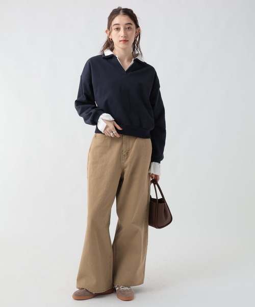 GEORGE'S(ジョージズ)の「リメイク風ワイドデニム(デニムパンツ・レディース・ベージュ/ブルー・SMALL/MEDIUM)」の3枚目の写真