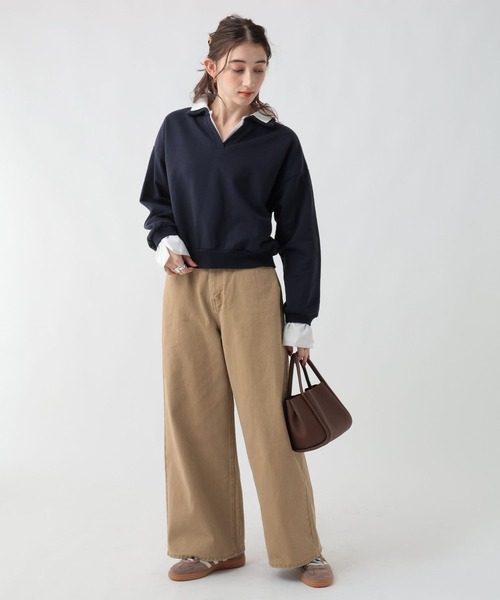GEORGE'S(ジョージズ)の「リメイク風ワイドデニム(デニムパンツ・レディース・ベージュ/ブルー・SMALL/MEDIUM)」の4枚目の写真
