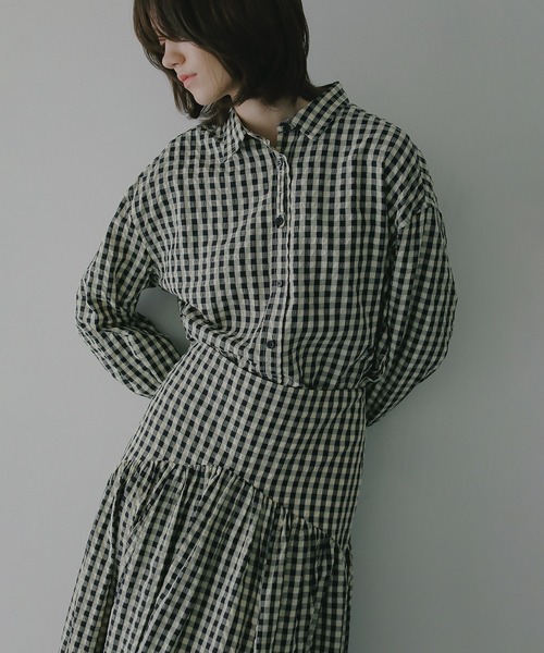 MANOF(マノフ)の「OVER SIZED 2WAY SHIRTS(シャツ/ブラウス・レディース・ブラックミックス・S/M)」の22枚目の写真