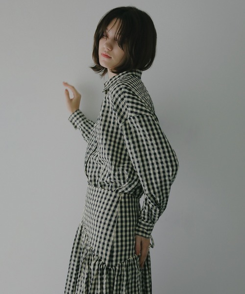MANOF(マノフ)の「OVER SIZED 2WAY SHIRTS(シャツ/ブラウス・レディース・ブラックミックス・S/M)」の21枚目の写真