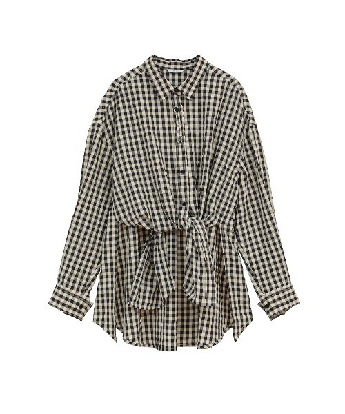 MANOF(マノフ)の「OVER SIZED 2WAY SHIRTS(シャツ/ブラウス・レディース・ブラックミックス・S/M)」の8枚目の写真