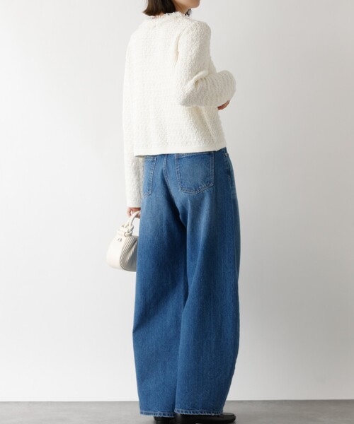 abahouse mavie（アバハウスマヴィ）の「ツィードニットジャケット（カーディガン/ボレロ・レディース・ホワイト/ネイビー・フリー）」の7枚目の写真