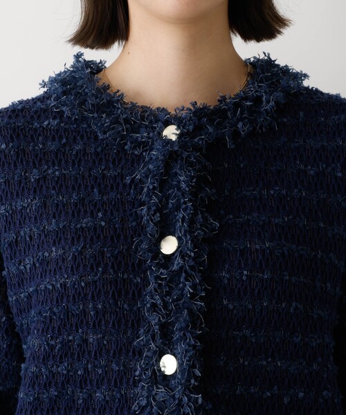 abahouse mavie（アバハウスマヴィ）の「ツィードニットジャケット（カーディガン/ボレロ・レディース・ホワイト/ネイビー・フリー）」の19枚目の写真