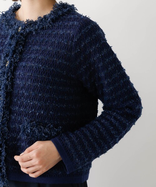 abahouse mavie（アバハウスマヴィ）の「ツィードニットジャケット（カーディガン/ボレロ・レディース・ホワイト/ネイビー・フリー）」の20枚目の写真