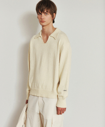 HEUTE（ホイテ）の「COTTON KNIT SCALE POLO (BUTTER YELLOW)（ポロシャツ）」