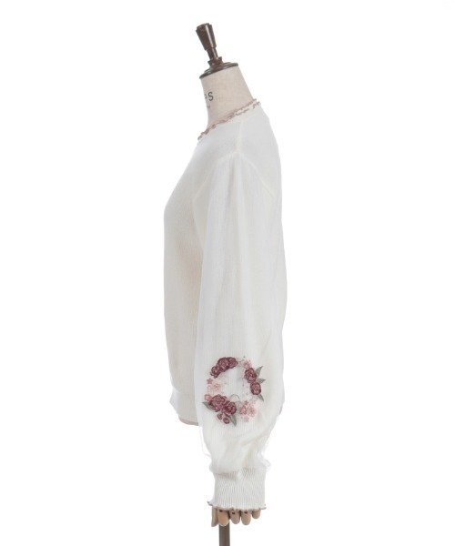 axes femme（アクシーズファム）の「カメリア刺繍チュール袖ニット（ニット/セーター・レディース・ピンク/キナリ/ブラック・FREE）」の20枚目の写真