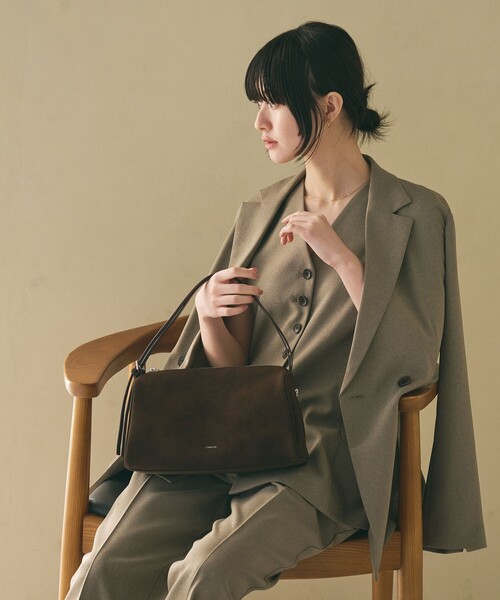BEAUTY&YOUTH UNITED ARROWS（ビューティーアンドユースユナイテッドアローズ）の「【WEB限定 Wardrobe DAILY MINIMAL】メランジ ダブルジャケット ウォッシャブル（テーラードジャケット・レディース・モカ/ブラック・S/M/L）」の6枚目の写真