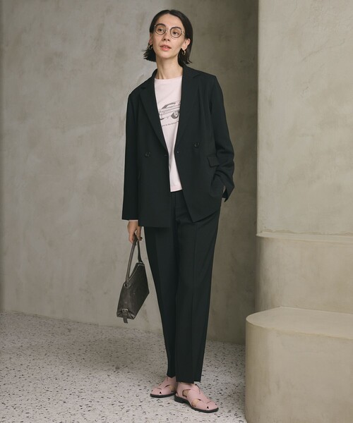BEAUTY&YOUTH UNITED ARROWS（ビューティーアンドユースユナイテッドアローズ）の「【WEB限定 Wardrobe DAILY MINIMAL】メランジ ダブルジャケット ウォッシャブル（テーラードジャケット・レディース・モカ/ブラック・S/M/L）」の15枚目の写真