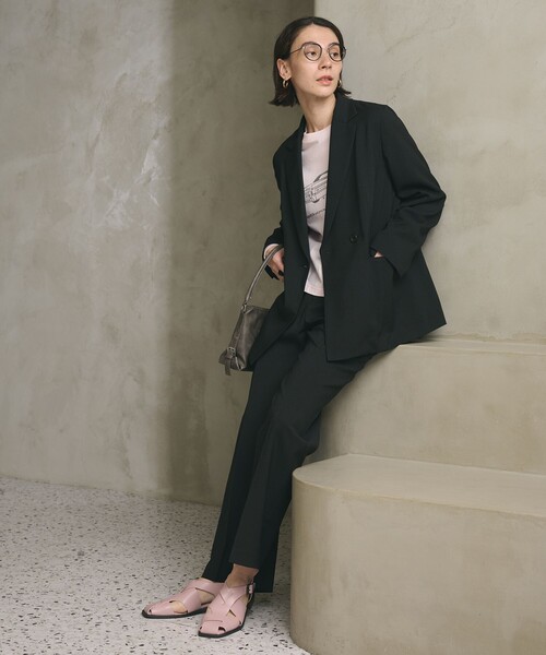 BEAUTY&YOUTH UNITED ARROWS（ビューティーアンドユースユナイテッドアローズ）の「【WEB限定 Wardrobe DAILY MINIMAL】メランジ ダブルジャケット ウォッシャブル（テーラードジャケット・レディース・モカ/ブラック・S/M/L）」の17枚目の写真
