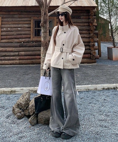 &soiree(アンドソワレ)の「2WAYスタンドカラートレンチコート(トレンチコート・レディース・アイボリー・SMALL/MEDIUM/LARGE/X-LARGE)」の4枚目の写真