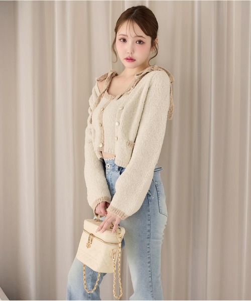 one after another NICE CLAUP(ワンアフターアナザーナイスクラップ)の「セット対応/配色ニットビスチェ(その他トップス・レディース・ネイビー×ホワイト/ブルー系その他/グレー×ピンク/ピンク系その他/アイボリー・FREE)」の9枚目の写真