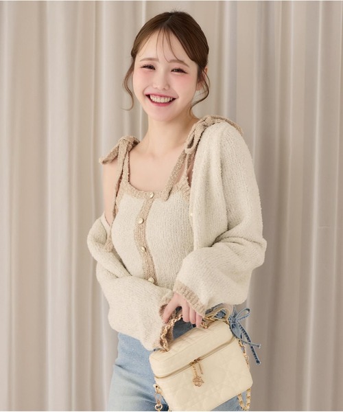 セール】セット対応/配色ニットビスチェ（その他トップス）｜one after