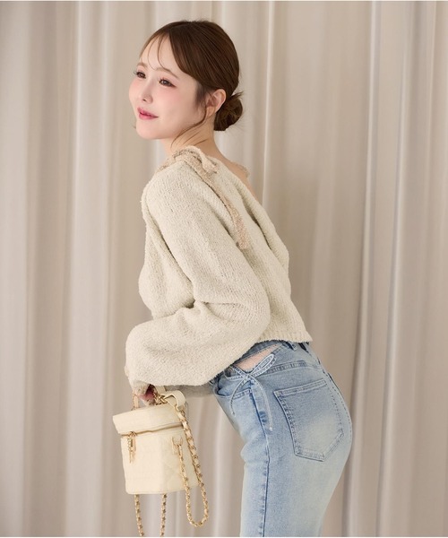 one after another NICE CLAUP(ワンアフターアナザーナイスクラップ)の「セット対応/配色ニットビスチェ(その他トップス・レディース・ネイビー×ホワイト/ブルー系その他/グレー×ピンク/ピンク系その他/アイボリー・FREE)」の11枚目の写真