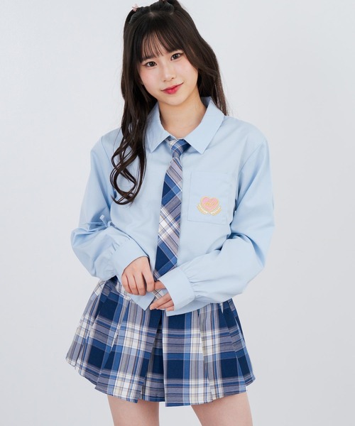 ANAP GiRL(アナップガール)の「ベルト付プリーツチェック柄スカート(スカート・キッズ・パープル/ネイビー/グリーン・S/XS/M)」の13枚目の写真