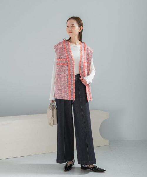 URBAN RESEARCH ROSSO WOMEN(アーバンリサーチ ロッソ)の「ピンタックストレッチワイドデニムパンツ(デニムパンツ・レディース・インディゴブルー・36/38)」の7枚目の写真