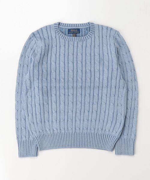 POLO RALPH LAUREN CHILDRENSWEAR（ポロ ラルフ ローレン チルドレンズウェア）の「ケーブルニット コットン セーター（ニット/セーター・キッズ・ブルー・XL/L）」の3枚目の写真