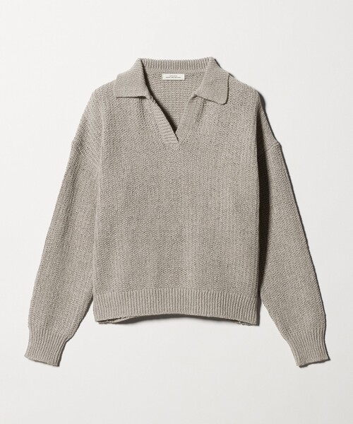 green label relaxing（グリーンレーベルリラクシング）の「テープヤーン スキッパー プルオーバー ニット ウォッシャブル（ニット/セーター・レディース・ブラック/グレー系/オフホワイト・FREE）」の10枚目の写真