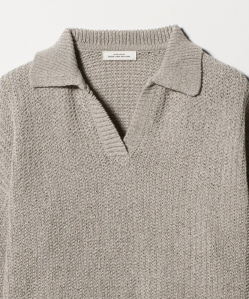 green label relaxing（グリーンレーベルリラクシング）の「テープヤーン スキッパー プルオーバー ニット ウォッシャブル（ニット/セーター・レディース・ブラック/グレー系/オフホワイト・FREE）」の12枚目の写真