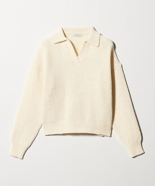 green label relaxing（グリーンレーベルリラクシング）の「テープヤーン スキッパー プルオーバー ニット ウォッシャブル（ニット/セーター・レディース・ブラック/グレー系/オフホワイト・FREE）」の15枚目の写真