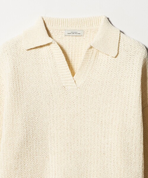 green label relaxing（グリーンレーベルリラクシング）の「テープヤーン スキッパー プルオーバー ニット ウォッシャブル（ニット/セーター・レディース・ブラック/グレー系/オフホワイト・FREE）」の17枚目の写真