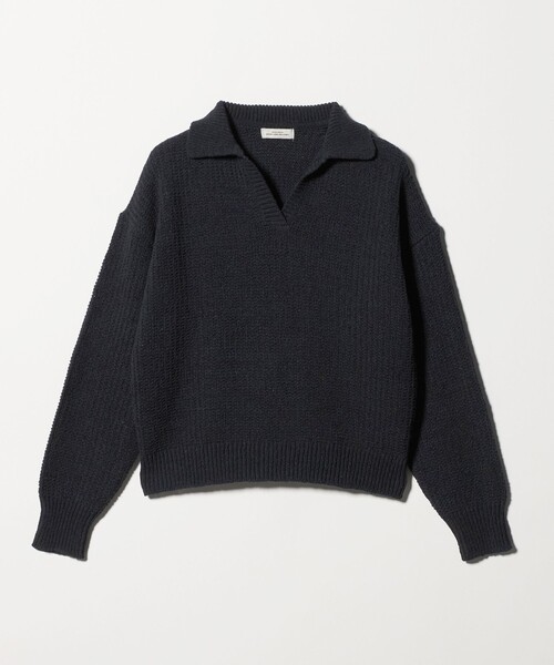 green label relaxing（グリーンレーベルリラクシング）の「テープヤーン スキッパー プルオーバー ニット ウォッシャブル（ニット/セーター・レディース・ブラック/グレー系/オフホワイト・FREE）」の19枚目の写真