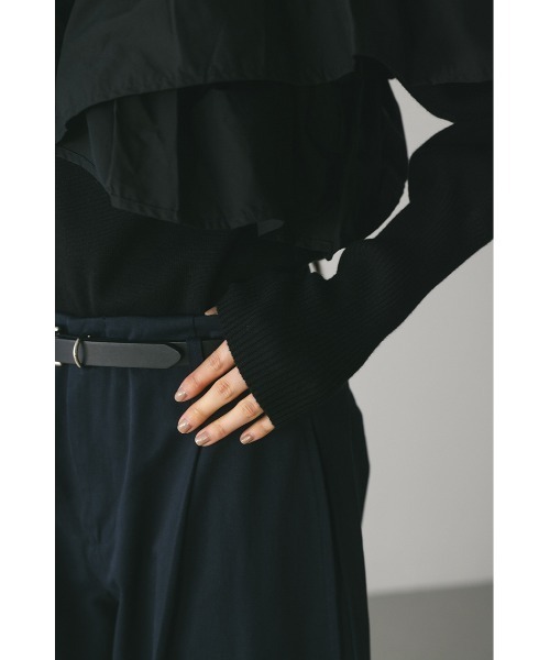 STYLEMIXER(スタイルミキサー)の「アシンメトリーフリルニットトップ(ニット/セーター・レディース・ホワイト/ネイビー/ブラック・FREE)」の9枚目の写真