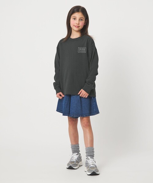 green label relaxing（グリーンレーベルリラクシング）の「【別注】＜BOOK CLUB＞ロゴ ロングスリーブTシャツ / キッズ  140cm-150cm（Tシャツ/カットソー・キッズ・ホワイト/ダークグレー/ライトグレー・150cm/140cm）」の5枚目の写真