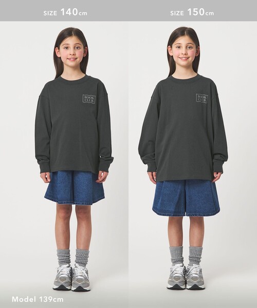 green label relaxing（グリーンレーベルリラクシング）の「【別注】＜BOOK CLUB＞ロゴ ロングスリーブTシャツ / キッズ  140cm-150cm（Tシャツ/カットソー・キッズ・ホワイト/ダークグレー/ライトグレー・150cm/140cm）」の6枚目の写真