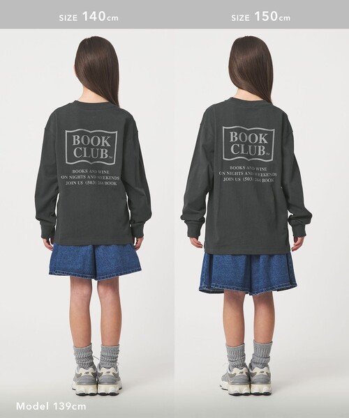 green label relaxing（グリーンレーベルリラクシング）の「【別注】＜BOOK CLUB＞ロゴ ロングスリーブTシャツ / キッズ  140cm-150cm（Tシャツ/カットソー・キッズ・ホワイト/ダークグレー/ライトグレー・150cm/140cm）」の8枚目の写真