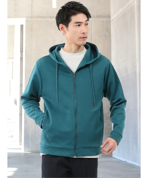 TAKA-Q（タカキュー）の「【ストレッチ】タカキュー ブリスターツイル フルジップパーカー（パーカー・メンズ・ネイビー/ホワイト/ボルドー/ブラック/ダークグリーン/グレー系その他2・LARGE/MEDIUM/X-LARGE）」の4枚目の写真