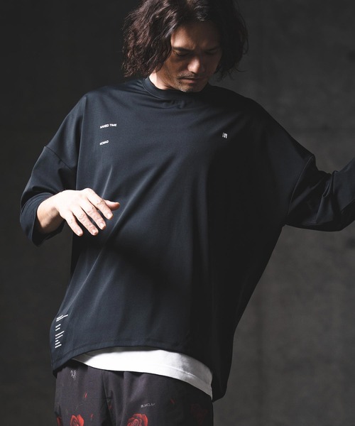 GLIMCLAP（グリムクラップ）の「mlt5567-Airy Smooth Fabric 3-4 Sleeve T-Shirt 7分袖カットソー(201-026-gls-cg)（Tシャツ/カットソー・メンズ・チャコール/ブラック/ホワイト/ベージュ・M/S/L）」の3枚目の写真