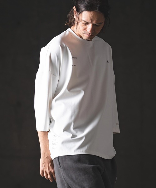 GLIMCLAP（グリムクラップ）の「mlt5567-Airy Smooth Fabric 3-4 Sleeve T-Shirt 7分袖カットソー(201-026-gls-cg)（Tシャツ/カットソー・メンズ・チャコール/ブラック/ホワイト/ベージュ・M/S/L）」の12枚目の写真