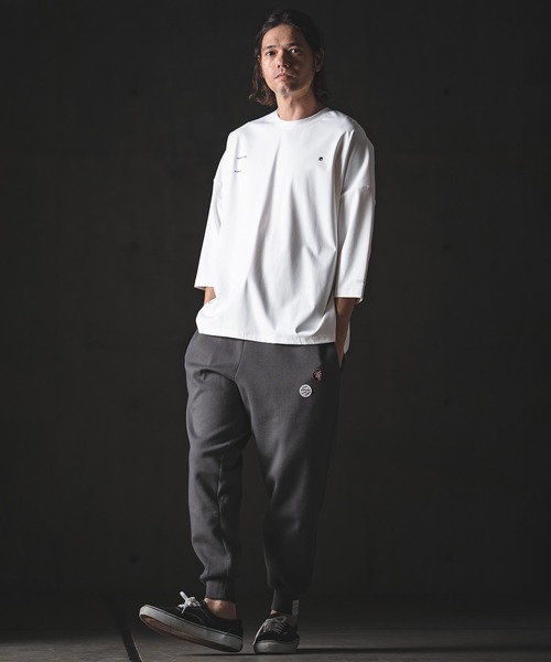 GLIMCLAP（グリムクラップ）の「mlt5567-Airy Smooth Fabric 3-4 Sleeve T-Shirt 7分袖カットソー(201-026-gls-cg)（Tシャツ/カットソー・メンズ・チャコール/ブラック/ホワイト/ベージュ・M/S/L）」の13枚目の写真