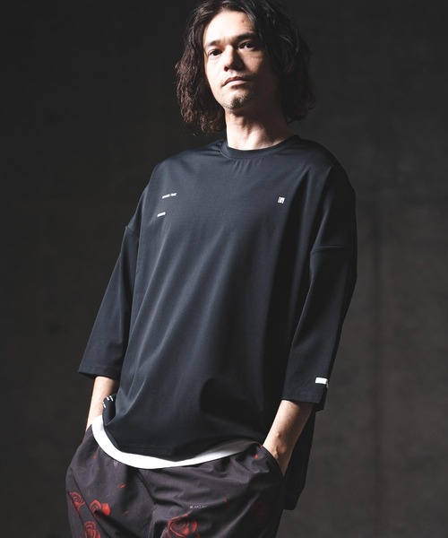 GLIMCLAP（グリムクラップ）の「mlt5567-Airy Smooth Fabric 3-4 Sleeve T-Shirt 7分袖カットソー(201-026-gls-cg)（Tシャツ/カットソー・メンズ・チャコール/ブラック/ホワイト/ベージュ・M/S/L）」の16枚目の写真