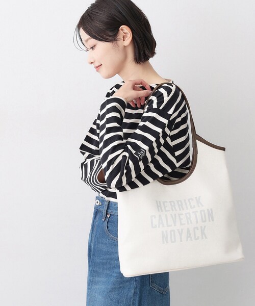 Dessin（デッサン）の「【軽量】ロゴプリントデニム×帆布トートバッグ（トートバッグ・レディース・ブルー系4/アイボリー系4・00）」の3枚目の写真