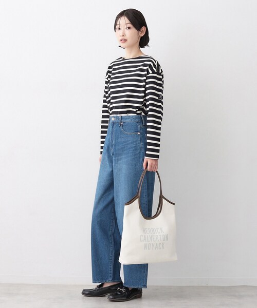 Dessin（デッサン）の「【軽量】ロゴプリントデニム×帆布トートバッグ（トートバッグ・レディース・ブルー系4/アイボリー系4・00）」の4枚目の写真