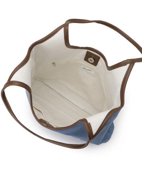 Dessin（デッサン）の「【軽量】ロゴプリントデニム×帆布トートバッグ（トートバッグ・レディース・ブルー系4/アイボリー系4・00）」の12枚目の写真