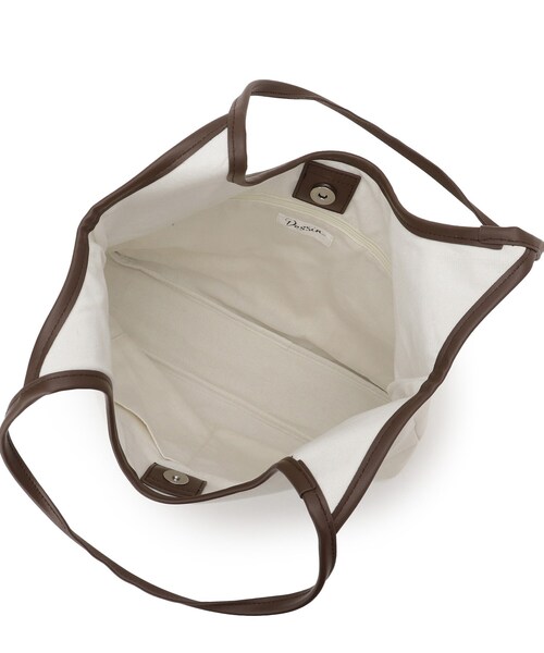 Dessin（デッサン）の「【軽量】ロゴプリントデニム×帆布トートバッグ（トートバッグ・レディース・ブルー系4/アイボリー系4・00）」の13枚目の写真