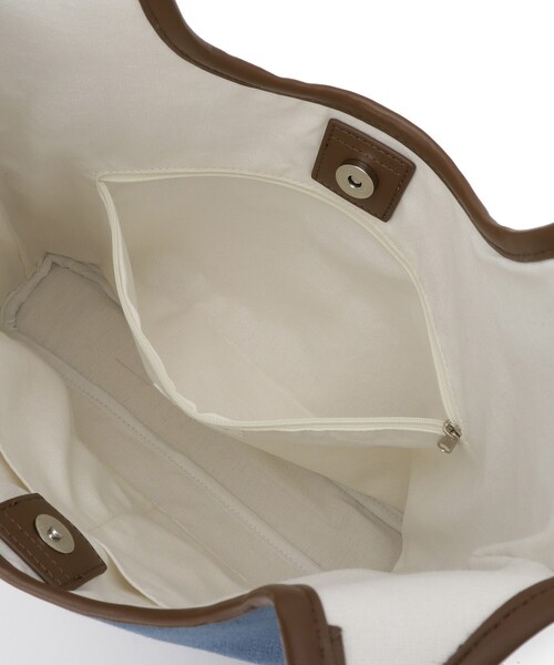 Dessin（デッサン）の「【軽量】ロゴプリントデニム×帆布トートバッグ（トートバッグ・レディース・ブルー系4/アイボリー系4・00）」の15枚目の写真