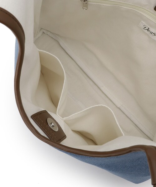 Dessin（デッサン）の「【軽量】ロゴプリントデニム×帆布トートバッグ（トートバッグ・レディース・ブルー系4/アイボリー系4・00）」の16枚目の写真