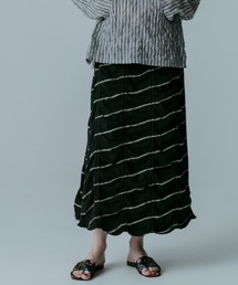 MEYAME | MEYAME/メヤメ　タックジャガードボーダースカート　TUCKED JACQUARD BORDER SKIRT(スカート)