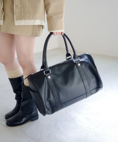 Kastane（カスタネ）の「【2026SSカタログ/大容量】スタッズBIGボストンバッグ（ボストンバッグ・レディース・ブラック/ブラウン・FREE）」の3枚目の写真