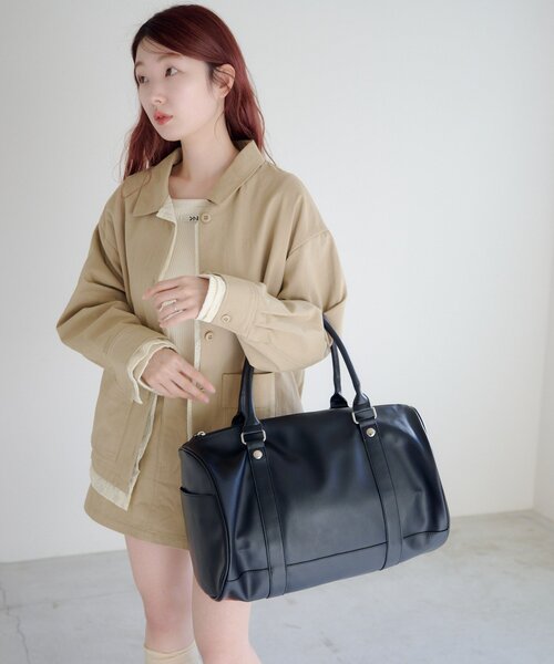 Kastane（カスタネ）の「【2026SSカタログ/大容量】スタッズBIGボストンバッグ（ボストンバッグ・レディース・ブラック/ブラウン・FREE）」の4枚目の写真